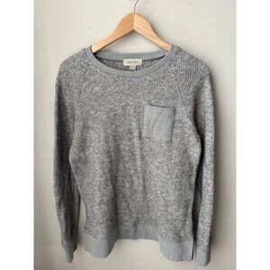 Charlie Paige Gray Waffle Knit Pocket Sweater Medium